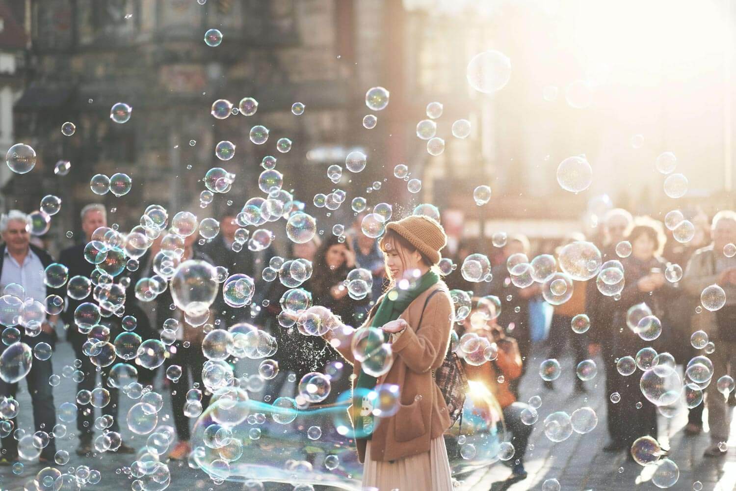soap bubbles and happiness