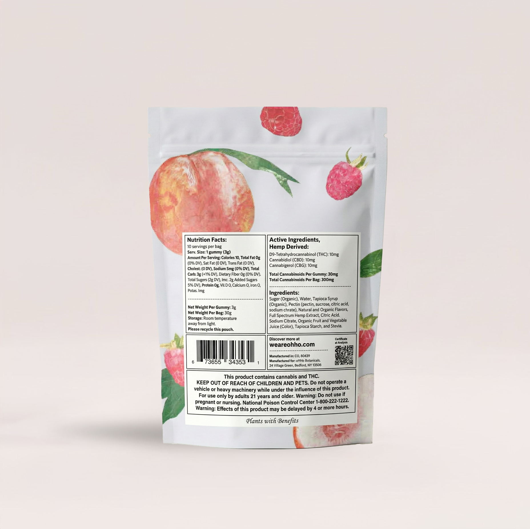Raspberry Peach D9 THC Gummies | 5mg Bold Buzz – oHHo