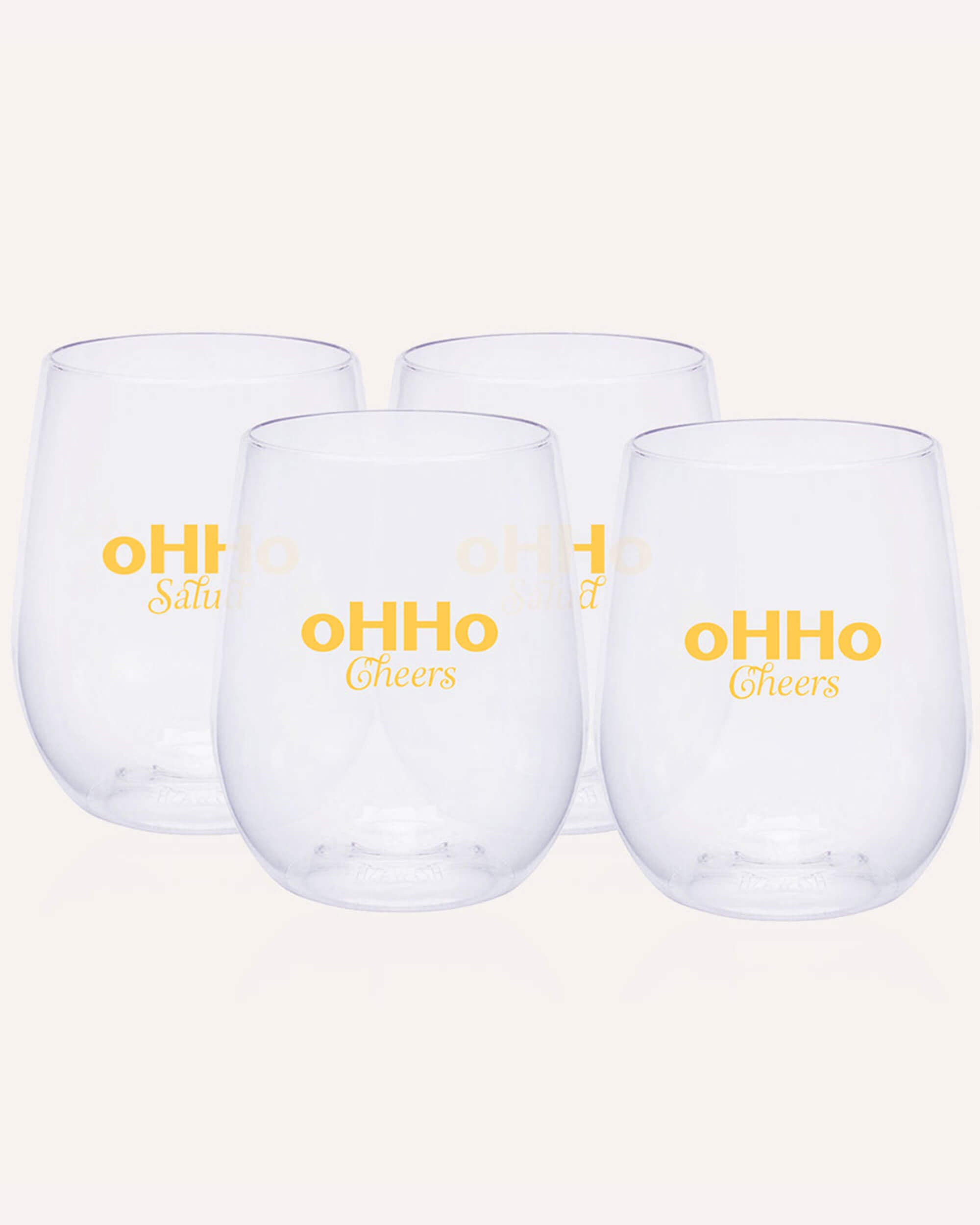 4-pack of party glass with two of each style