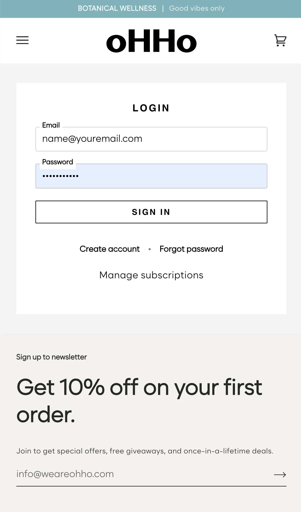 Sign into your account